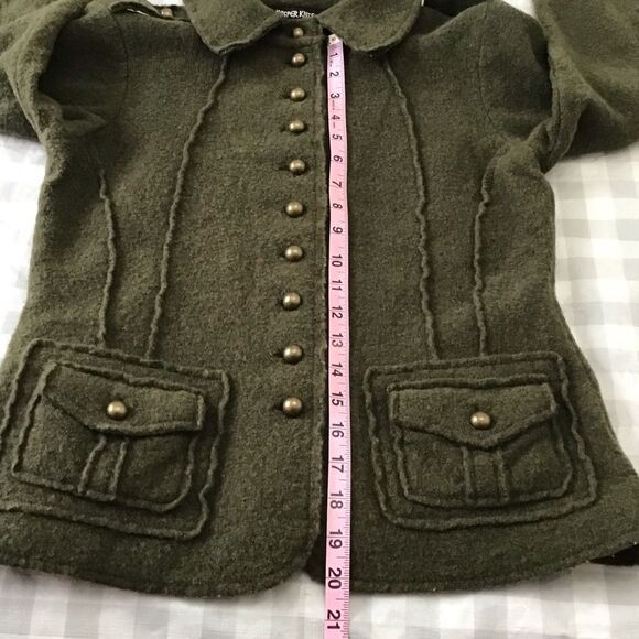 KASPER Knits kaki green blazer jacket in small 100% wool - Picture 10 of 14